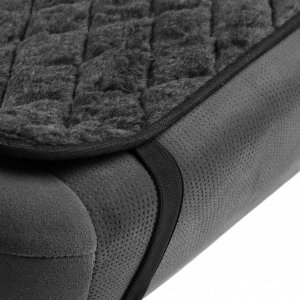 Накидка на переднее сиденье, искусственный мех, размер 48 х 48 см, серый