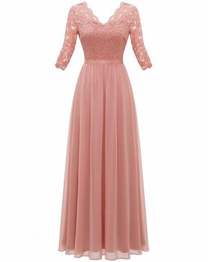 Вечернее платье в пол кружево 42-44-46р синий и розовый цвет