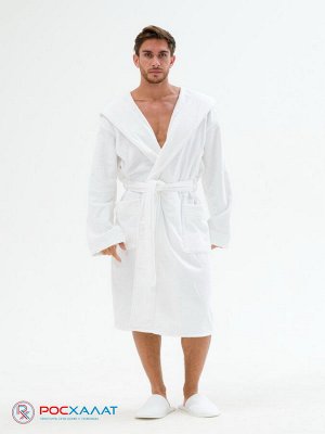Мужской махровый халат с капюшоном белый МЗ-05 (1)