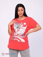 Женская футболка с принтом коралловый КФ-01 (6)