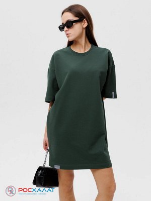 Трикотажное женское платье-футболка оверсайз хаки ВП-09 (125)