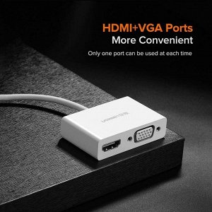 Конвертер Type-C на VGA/HDMI (MM123), Ugreen
