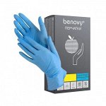 BENOVY Nitrile Chlorinated BS, перчатки нитриловые, голубые, 50 пар