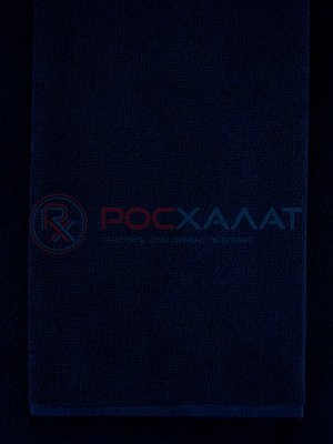 Махровое полотенце без бордюра темно-синее ПМ-88
