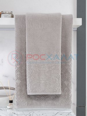 Махровое полотенце жаккардовое Вензель льняной ПМА-6599 (299)