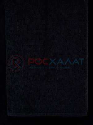 Махровое полотенце без бордюра черное ПМ-100