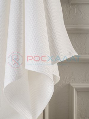 Однотонное вафельное полотенце белое ПВ-01 (9)