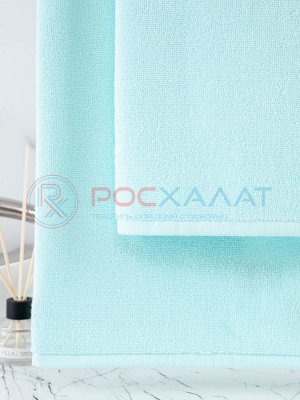 Махровое полотенце без бордюра морская волна ПМ-58