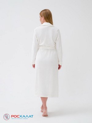 Женский велюровый халат с шалькой кремовый ВМ-02 (2)