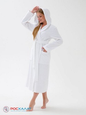 Женский халат с капюшоном белый  МЗ-06 (1)