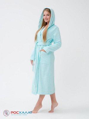 Женский халат с капюшоном морская волна МЗ-06 (58)