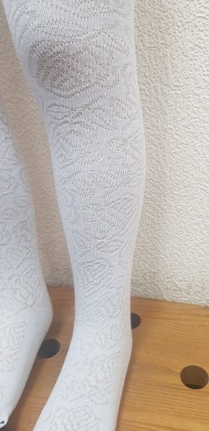 Игла Однотонные колготки с ажурным рисунком по всей длине