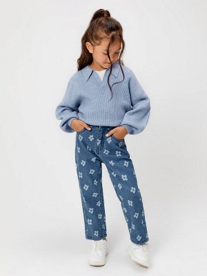 Брюки джинсовые (утепленные) детские для девочек Lambert синий