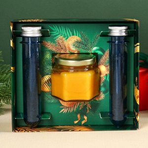 Подарочный набор «Богатства»: чай в колбах, вкус: мята,руша 84 (2 шт. х 42)., крем-мёд с апельсином 120.