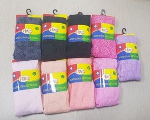 Однотонные колготки с ажурным рисунком по всей длине