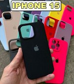 Силиконовый чехол Classic Iphone 15 с защитой камеры цвет на выбор