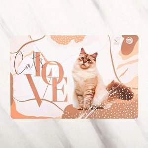 Коврик под миску "Cat's love", 43*28 см   5494964