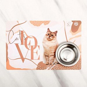 Коврик под миску "Cat's love", 43*28 см   5494964