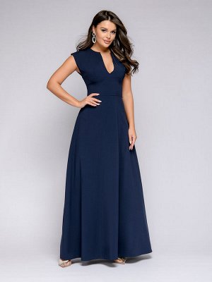 1001 Dress Платье темно-синее длины макси с глубоким декольте