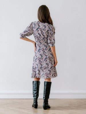 1001 Dress Платье серое с цветочным принтом длины мини с запахом