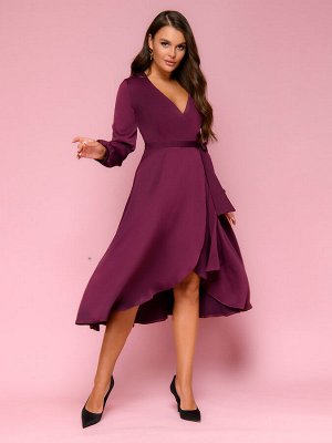 1001 Dress Платье цвета марсала длины миди с запахом