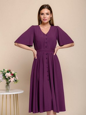 1001 Dress Платье фиолетовое длины миди с V-образным вырезом