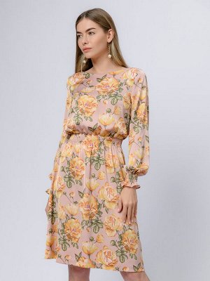 1001 Dress Платье розового цвета с принтом и длинными рукавами
