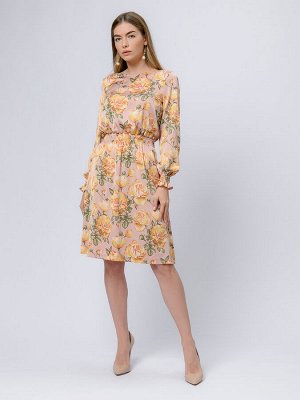 1001 Dress Платье розового цвета с принтом и длинными рукавами
