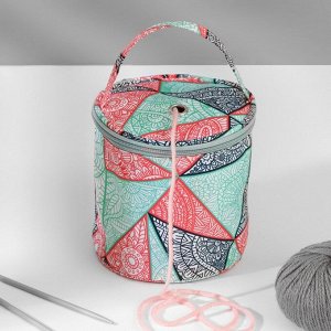 Сумка-футляр «Цветы», 1 люверс, d = 14 x 14,5 см, цвет разноцветный