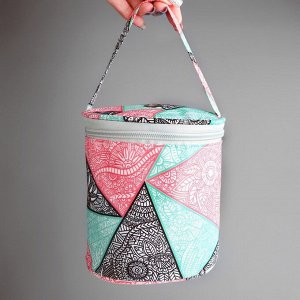 Сумка-футляр «Цветы», 1 люверс, d = 14 x 14,5 см, цвет разноцветный