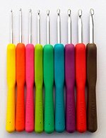 Крючок для вязания с резиновой ручкой цвет: БЕЗ ВЫБОРА ЦВЕТА. Размер: 6.0мм