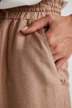 Широкие льняные брюки