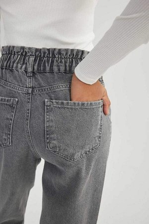 DEFACTO Джинсовые брюки длиной до щиколотки с высокой талией в бумажном пакете