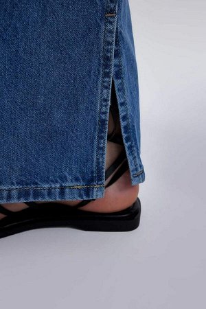 Длинные джинсовые брюки с широкими штанинами и широкими разрезами в стиле 90-х, с высокой талией