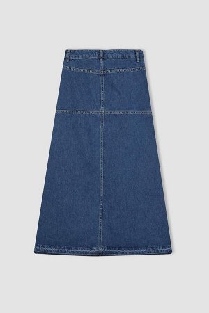 Длинная джинсовая юбка-миди
