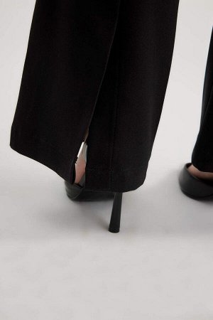 Расклешенные брюки из габардина с высокой талией