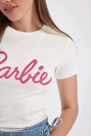 Приталенная футболка с короткими рукавами и принтом Cool Barbie с круглым вырезом