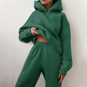 Комплект худи+брюки, зеленый