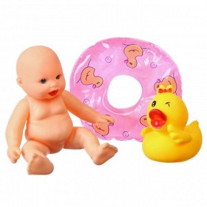 Набор резиновых игрушек для ванны «Малыш и его игрушки», с пищалкой, 3 шт, цвет МИКС, Крошка Я