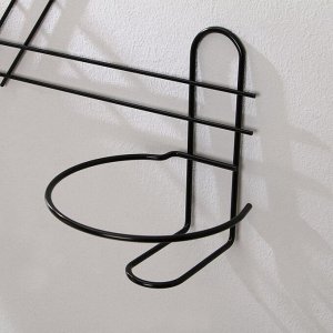 Подвес для кашпо, настенный, на 2 горшка, d=16 см, чёрный, «Зигзаг»