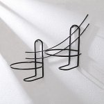 Подвес для кашпо, настенный, на 2оршка, d=16 см, чёрный, «Взлет - 2»