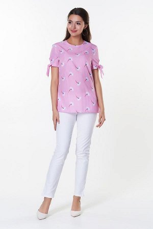 Блузка Ариана №1.Цвет:розовая полоска