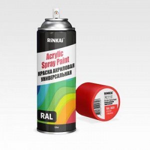 Краска аэрозольная акриловая, многоцелевая, красная, Rinkai Acrylic Spray Paint, 520 мл