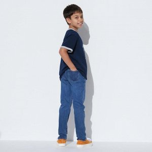 UNIQLO - детские эластичные джинсы - 66 BLUE