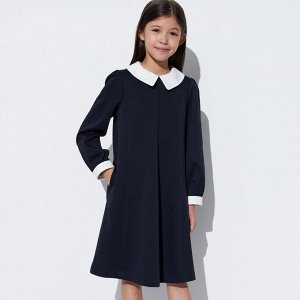 UNIQLO - трикотажное платье с белым воротничком - 69 NAVY