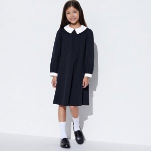 UNIQLO - трикотажное платье с белым воротничком - 69 NAVY