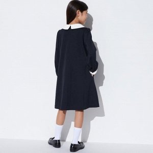 UNIQLO - трикотажное платье с белым воротничком - 69 NAVY