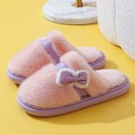 Тапочки женские с закрытым носом, с бантиками