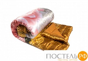 Одеяло шерстяное атласное «Розовая роза» 200х220 см.