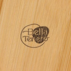 Набор фарфоровый для специй на бамбуковой подставке BellaTenero, 3 предмета: солонка 130 мл, перечница 130 мл, подставка, цвет белый